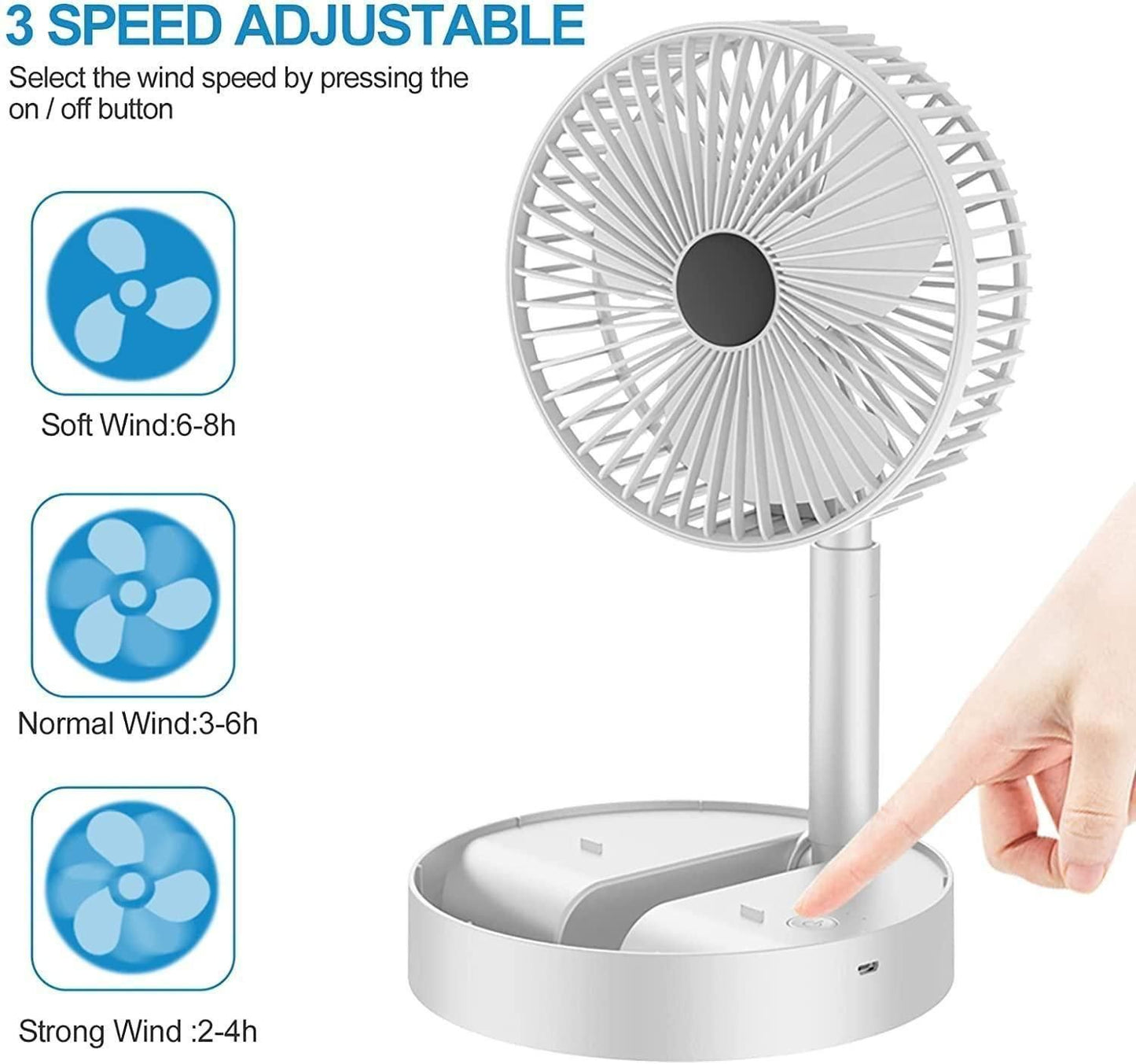 Ultra-Cool Portable Rechargeable Desk Fan – High Speed & Silent