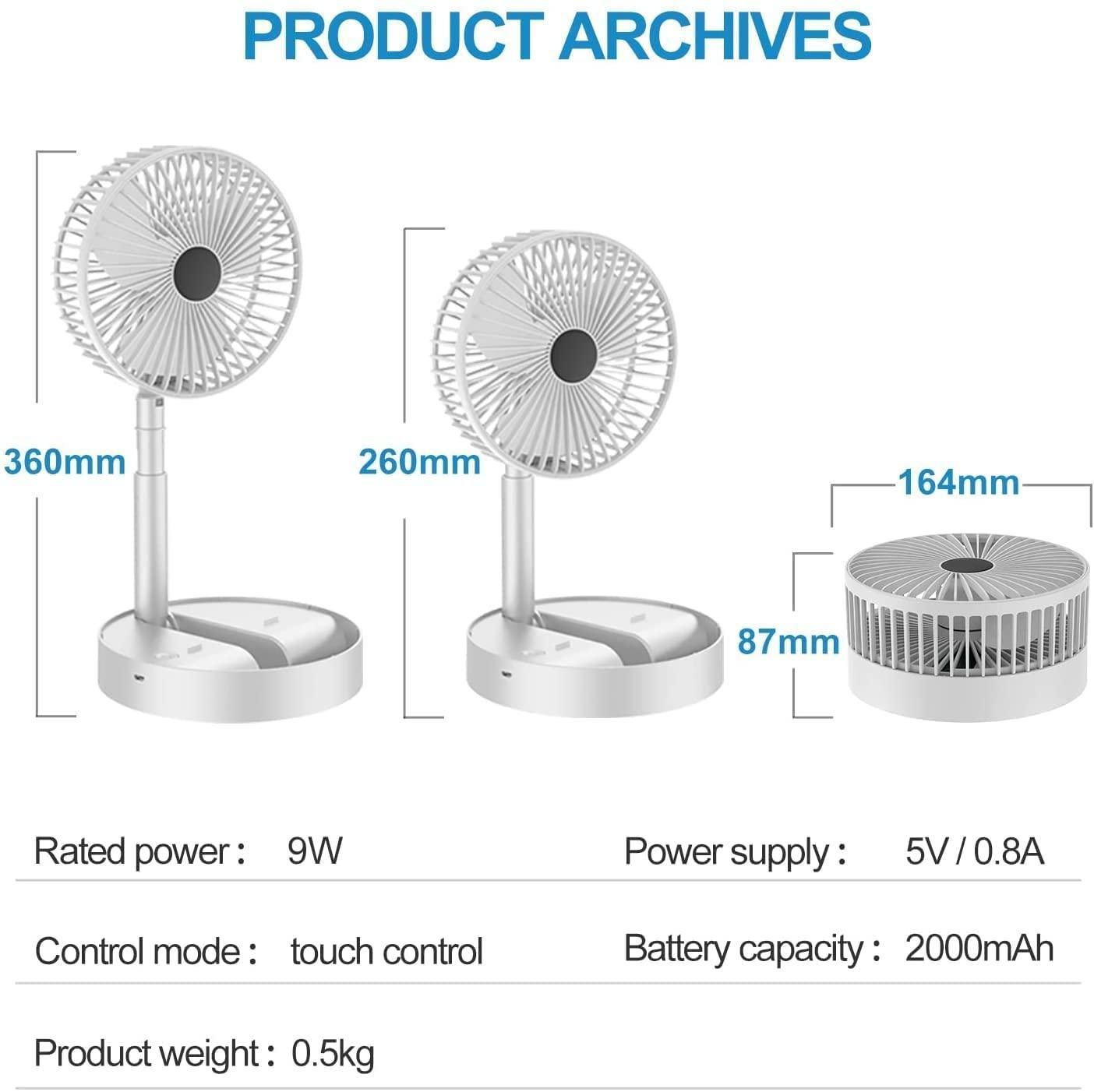 Ultra-Cool Portable Rechargeable Desk Fan – High Speed & Silent